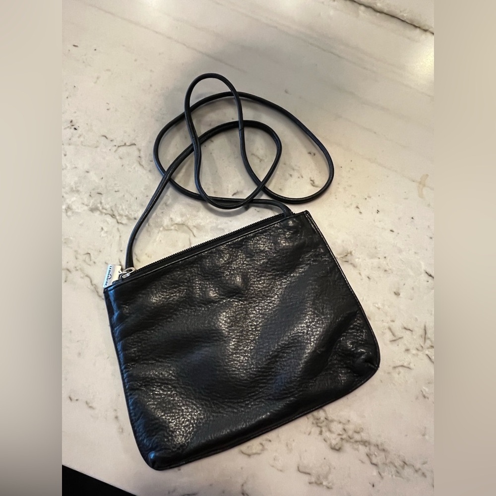 Elegant Black Leather Crossbody Bag. Perfect condition.